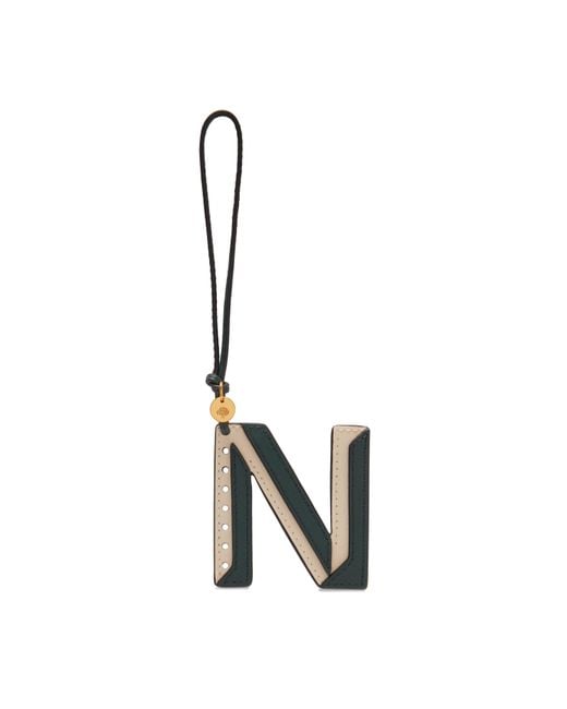 Mulberry Metallic Bi-colour Leather Keyring- N
