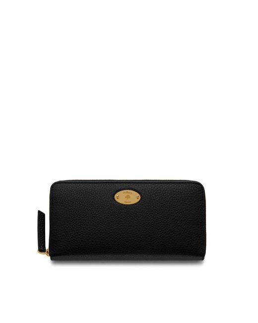 Mulberry Plaque 8 Credit Card Zip Purse In Black Small Classic Grain
