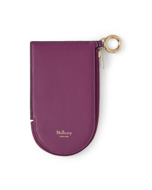 Mulberry Purple Cardholder Keyring Orchid Bloom