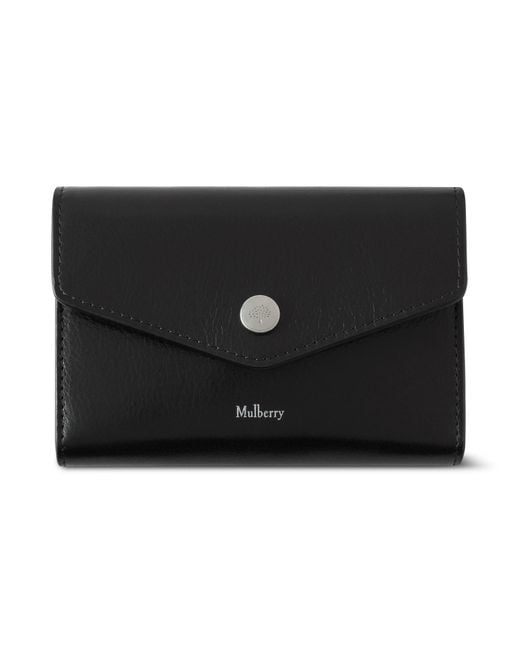 Mulberry Black Leather Press Stud Wallet