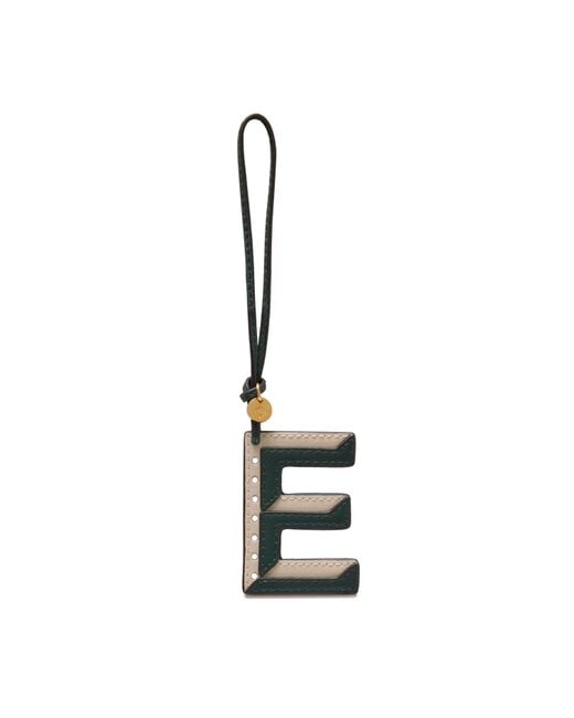 Mulberry Metallic Bi-colour Leather Keyring- E