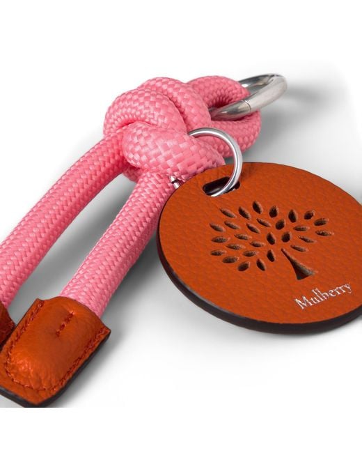 Mulberry Red Rope Keyring