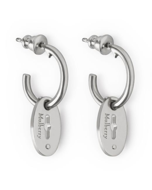 Mulberry White Bayswater Hoop Earrings