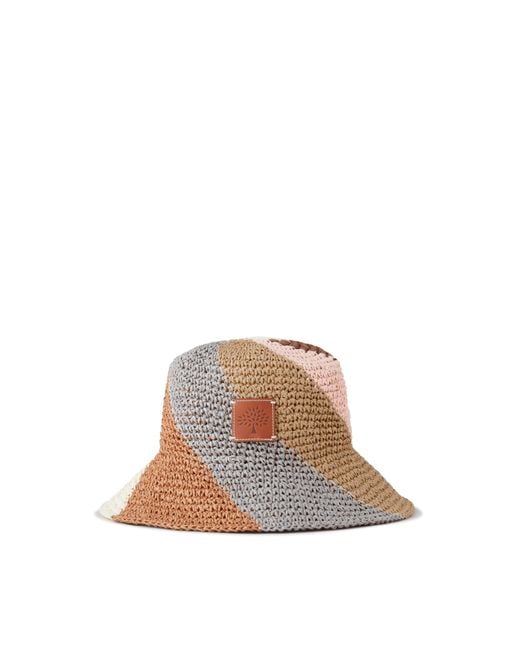 Mulberry Brown Stripe Summer Bucket Hat