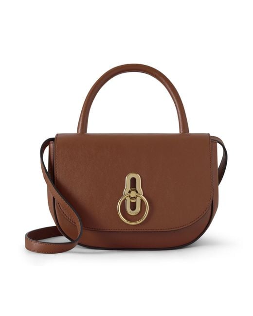 Mulberry Brown Leather Small Amberley Top Handle Oak