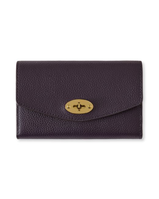 Mulberry Blue Medium Darley Wallet Deep Aubergine