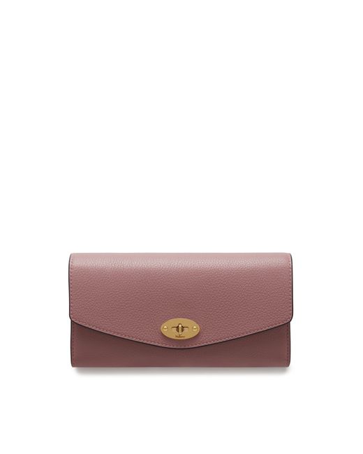 Mulberry Multicolor Darley Wallet In Mocha Rose Small Classic Grain