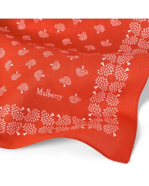 Mulberry Red Small Square Scarf