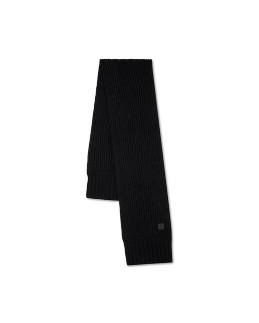 Mulberry Black Chunky Ribbed Scarf