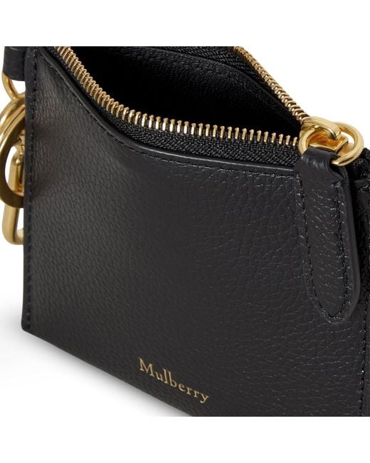 Mulberry Black Clip Zipped Credit Card Pouch