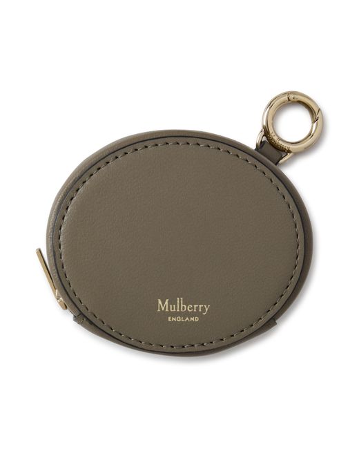 Mulberry Green Zipped Case Keyring Linen
