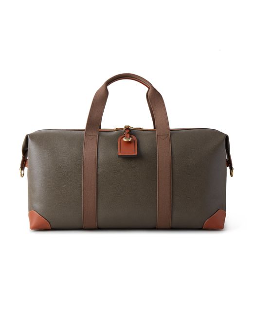 Mulberry Brown Medium Clipper In Mole And Cognac Printed Eco Scotchgrain And Flat Calf