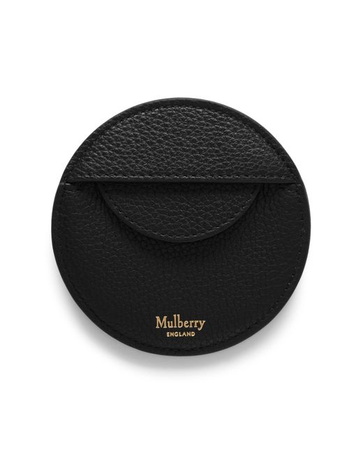 Mulberry Black Round Coin Pouch