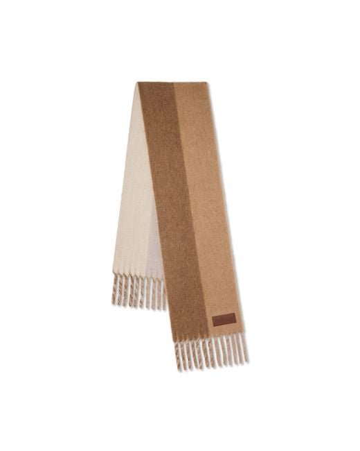 Mulberry Natural Colour Block Textured Scarf Camel-Eggshell