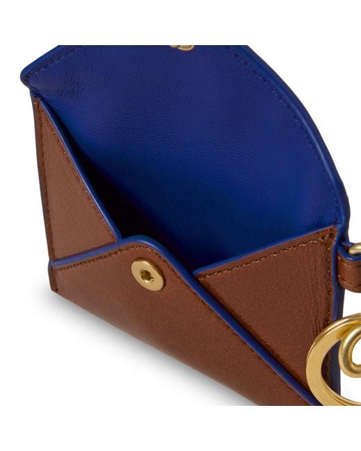 Mulberry Brown Leather Love Letter Card Slip Keyring Oak- Scrumpy