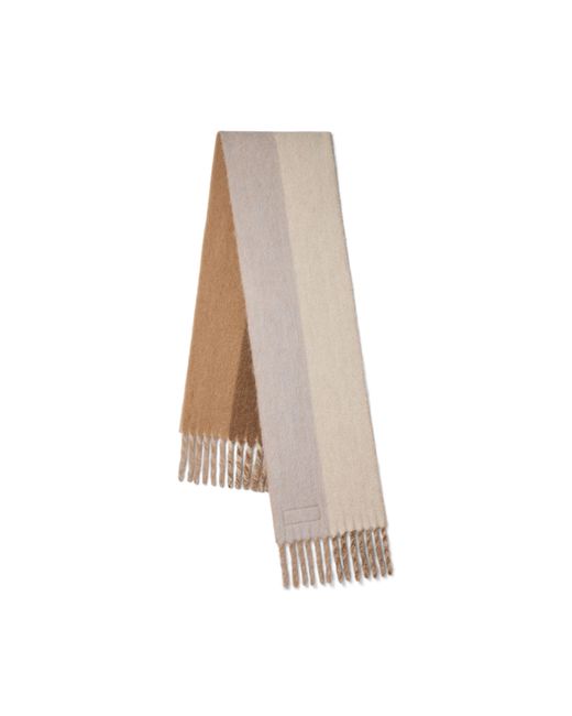 Mulberry Natural Colour Block Textured Scarf Camel-Eggshell