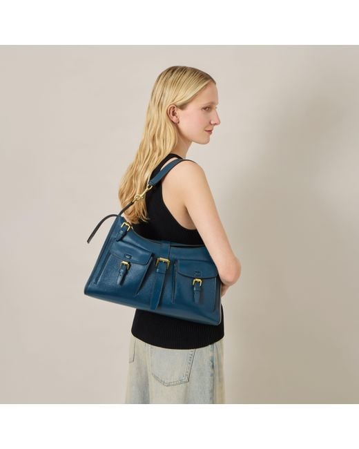 Mulberry Blue Leather Roxanne Shoulder Bag Out Of The