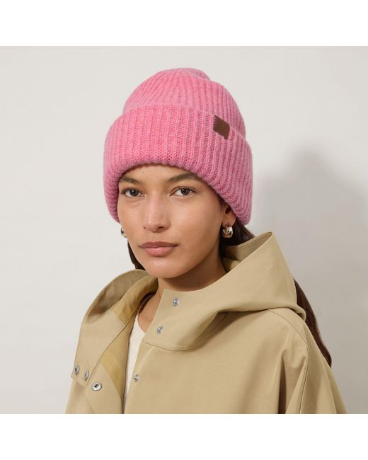 Mulberry Pink Chunky Ribbed Beanie Rhubarb