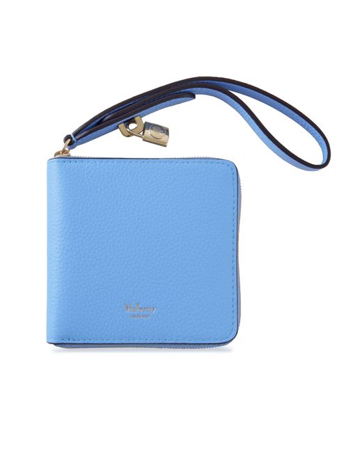 Mulberry Billie Square Zip Around Purse In Cornflower Blue Small