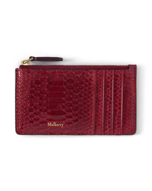 Mulberry Red Continental Long Zipped Card Holder Apple