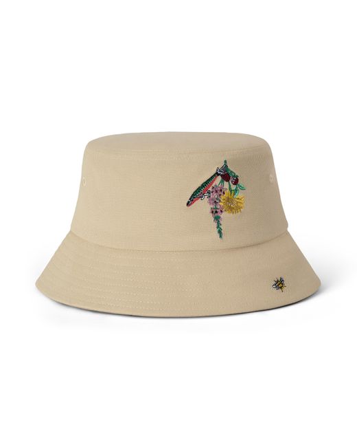 Mulberry Natural Embroidered Bucket Hat