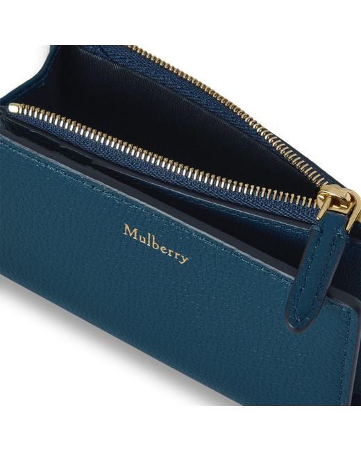 Mulberry Blue Continental Bifold Zipped Wallet Out Of The