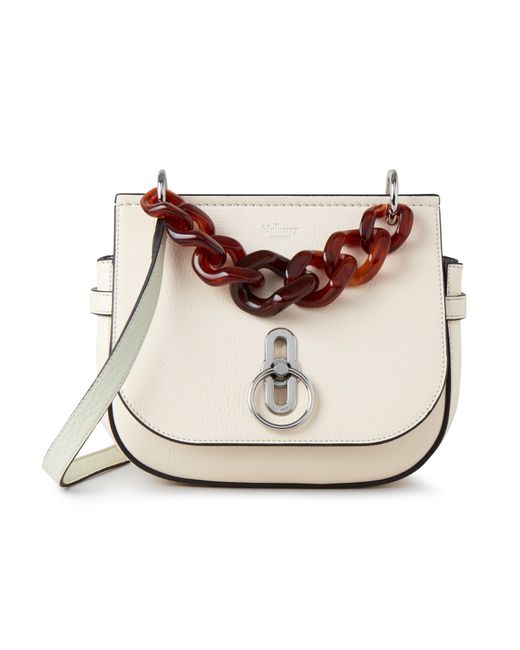 Mulberry Small Amberley Satchel In Eggshell High Shine Leather | Lyst