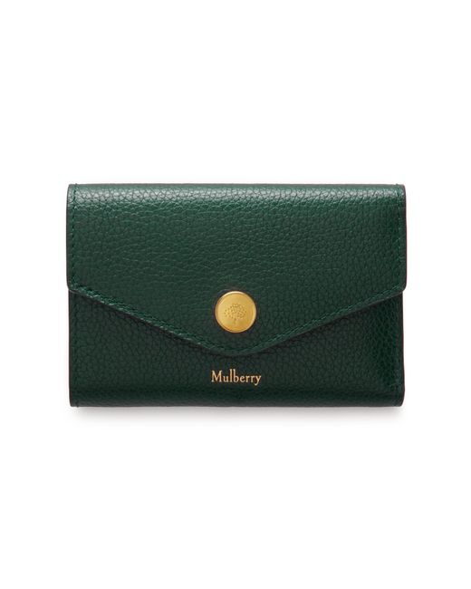 Mulberry Green Leather Folded Multi-Card Wallet