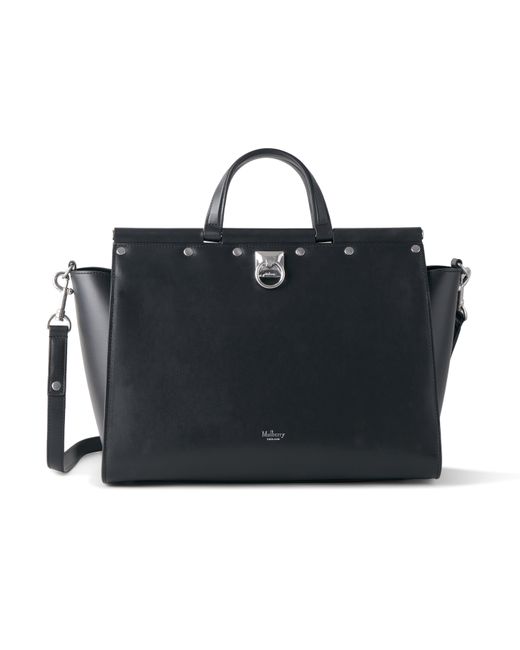 Mulberry Iris Top Handle In Black Classic Smooth Calf
