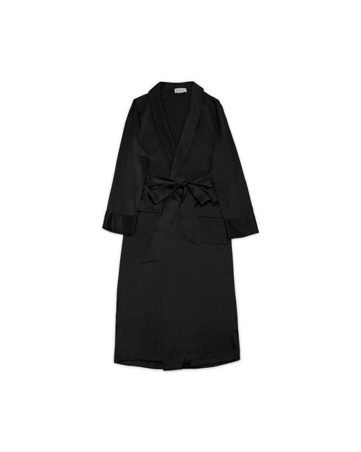 Mulberry Black Silk Dressing Gown