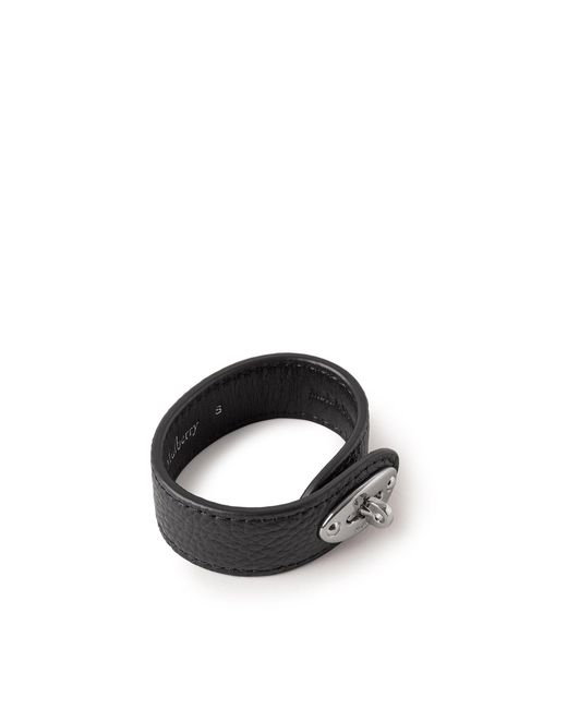 Mulberry Bayswater Leather Bracelet In Black Small Classic Grain