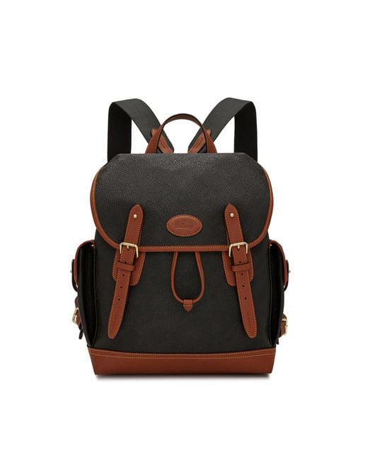 Mulberry Heritage Backpack In Black And Cognac Scotchgrain for men