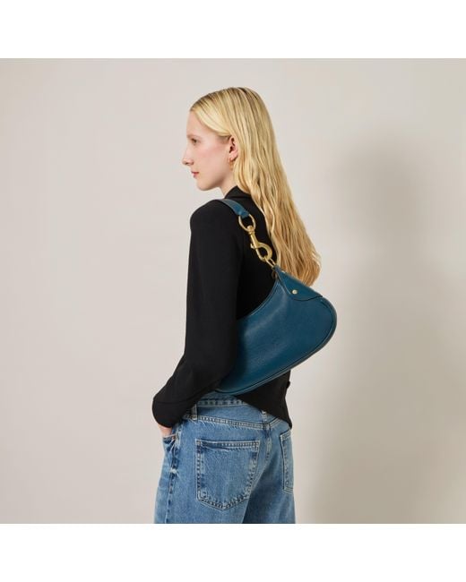 Mulberry Blue Leather Small Hackney Shoulder Bag Out Of The