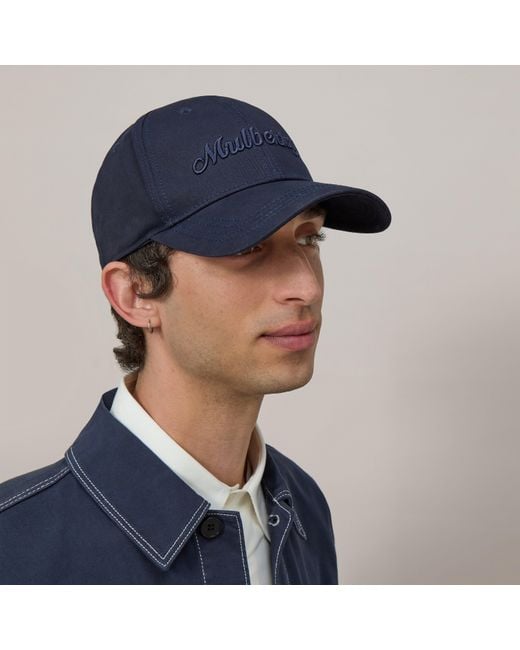 Mulberry Blue Logo Embroidered Baseball Cap Night Sky