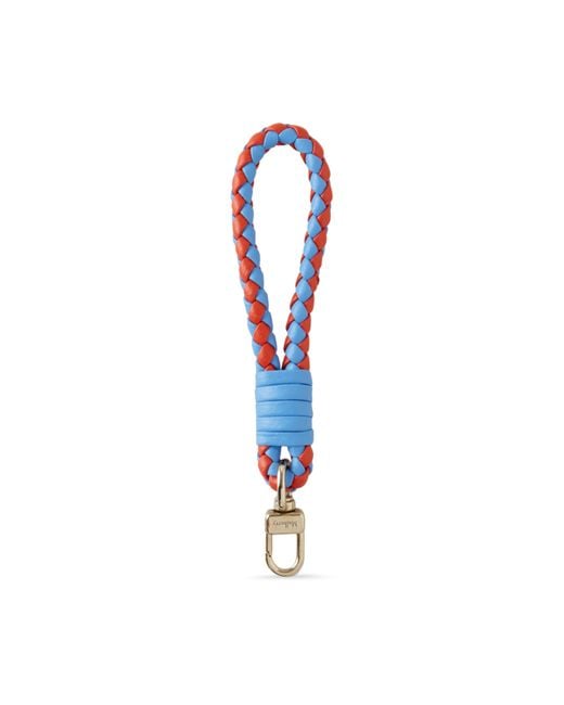 Mulberry Iris Zip Puller In Cornflower Blue And Coral Orange Mixed Material