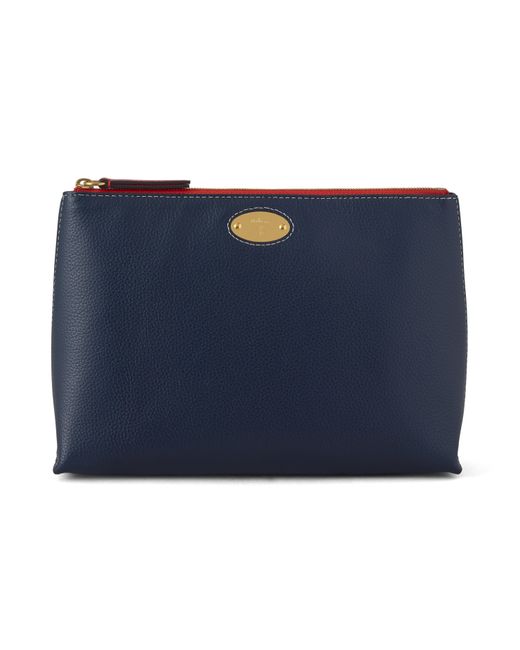 Mulberry Blue Plaque Cosmetic Pouch Night Sky-Coral Oran