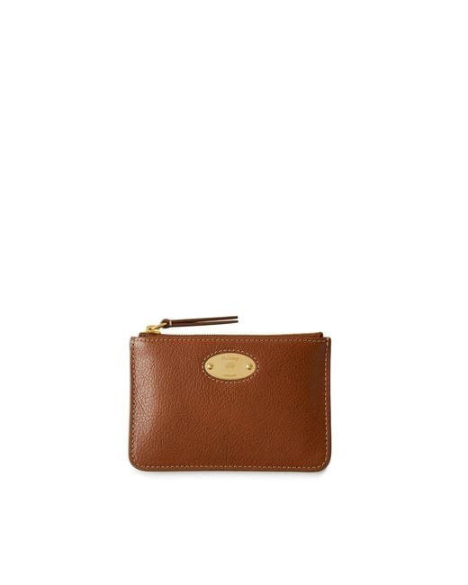 Mulberry Brown Plaque Small Zip Coin Pouch