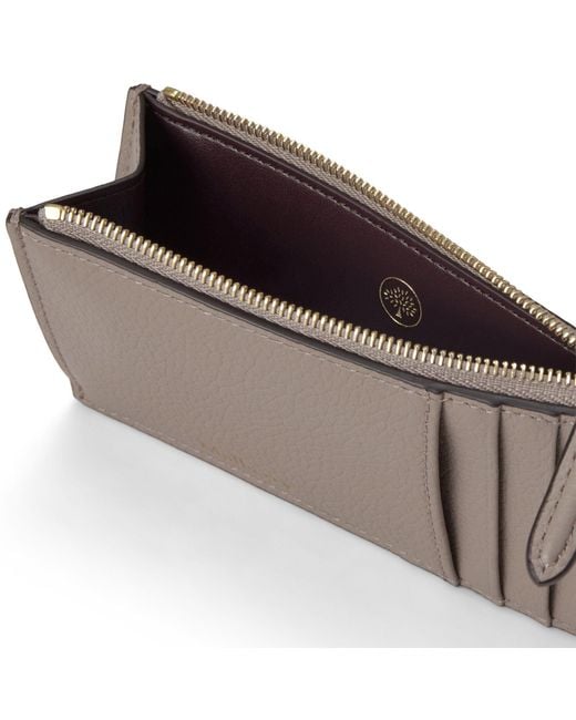 Mulberry Metallic Continental Long Zipped Card Holder Cashmere Taupe