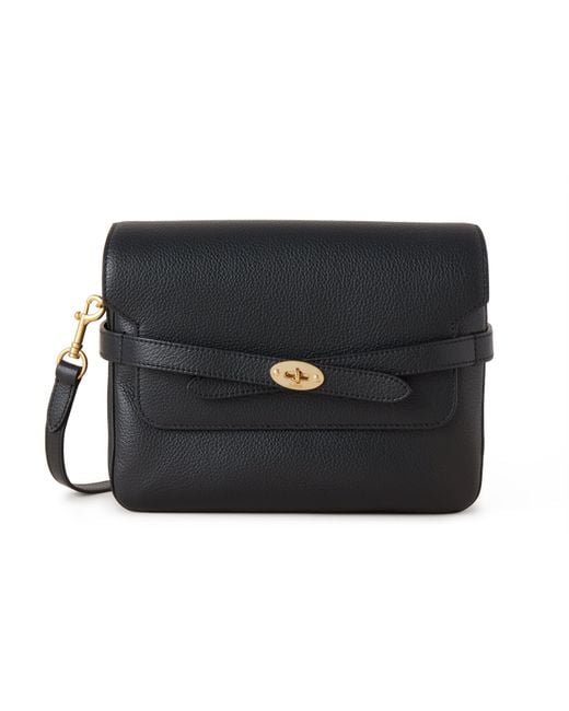 Mulberry Belted Bayswater Satchel In Black Small Classic Grain