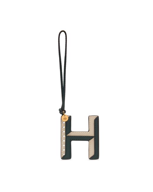 Mulberry Metallic Bi-colour Leather Keyring- H