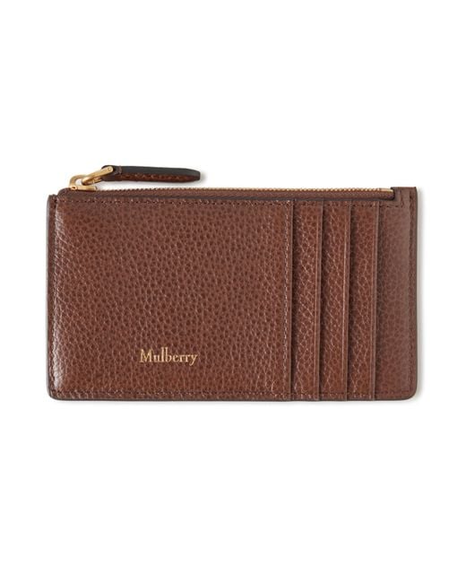 Mulberry Brown Continental Zipped Long Card Holder