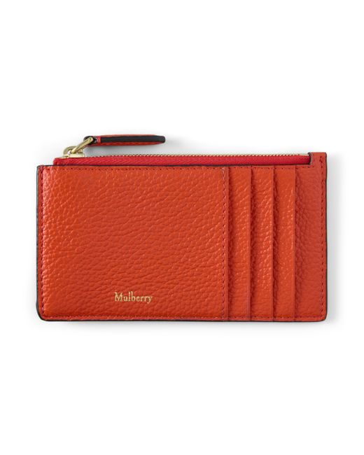 Mulberry Red Continental Long Zipped Card Holder Coral