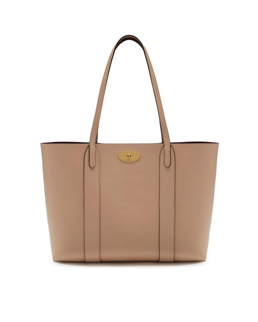 Mulberry Brown Bayswater Tote In Rosewater Small Classic Grain