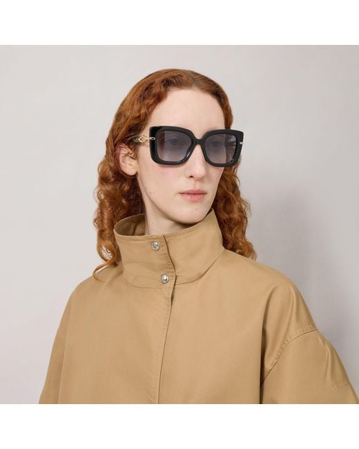 Mulberry Black Amberley Square Sunglasses