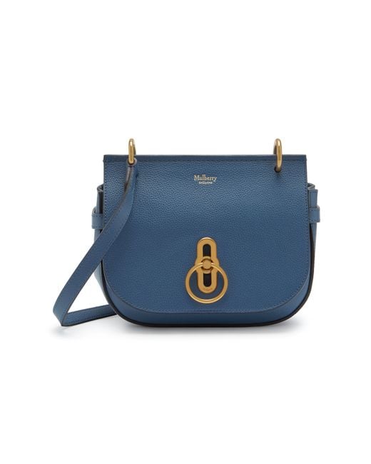 Mulberry Blue Small Amberley Satchel In Pale Navy Small Classic Grain