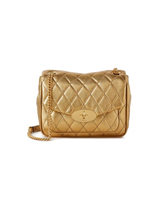 Mulberry Small Darley Shoulder Bag In Gold Quilted Metallic Buffalo