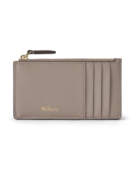 Mulberry Metallic Continental Long Zipped Card Holder Cashmere Taupe
