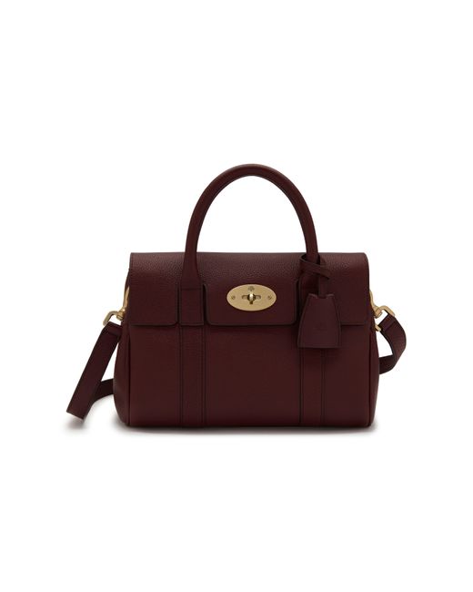 Mulberry Multicolor Small Bayswater Satchel In Oxblood Classic Grain