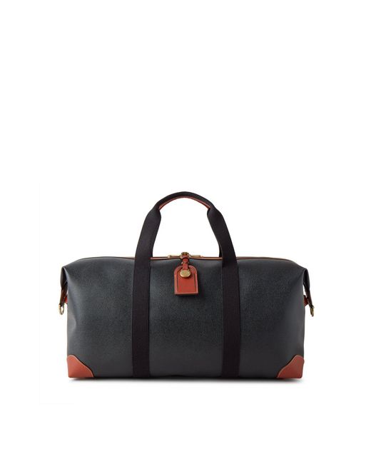 Mulberry Medium Clipper In Black And Cognac Printed Eco Scotchgrain And Flat Calf