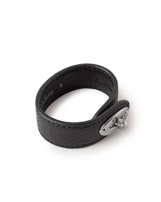 Mulberry Bayswater Leather Bracelet In Black Small Classic Grain